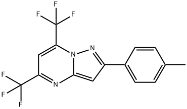 2-(4-methylphenyl)-5,7-bis(trifluoromethyl)pyrazolo[1,5-a]pyrimidine Struktur