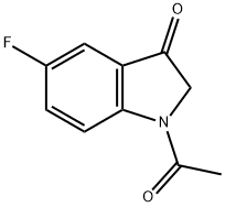 1-Acetyl-5-fluoro-1,2-dihydro-indol-3-one Struktur