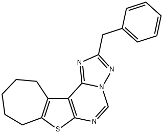 2-benzyl-9,10,11,12-tetrahydro-8H-cyclohepta[4,5]thieno[3,2-e][1,2,4]triazolo[1,5-c]pyrimidine Struktur