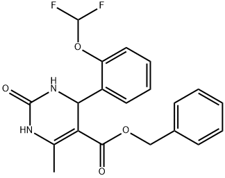 benzyl 4-[2-(difluoromethoxy)phenyl]-6-methyl-2-oxo-1,2,3,4-tetrahydropyrimidine-5-carboxylate Struktur