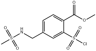 methyl 2-chlorosulfonyl-4-(methanesulfonylaminomethyl) benzoate Struktur