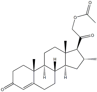 21-Acetoxy-16 alpha-methyl-4-pregnene-3,20-dione Struktur