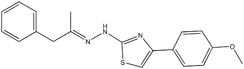 1-phenylacetone [4-(4-methoxyphenyl)-1,3-thiazol-2-yl]hydrazone Struktur