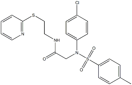 2-{4-chloro[(4-methylphenyl)sulfonyl]anilino}-N-[2-(pyridin-2-ylsulfanyl)ethyl]acetamide Struktur