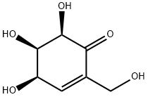 2-Cyclohexen-1-one, 4,5,6-trihydroxy-2-(hydroxymethyl)-, (4R,5R,6R)- Struktur