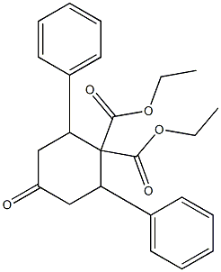 diethyl 4-oxo-2,6-diphenyl-1,1-cyclohexanedicarboxylate Struktur