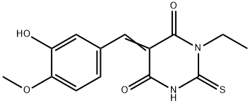 1-ethyl-5-(3-hydroxy-4-methoxybenzylidene)-2-thioxodihydro-4,6(1H,5H)-pyrimidinedione Struktur