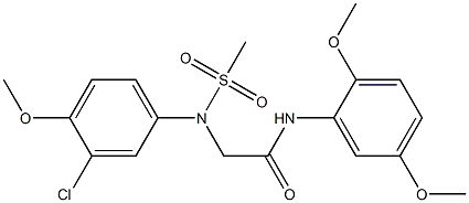 2-[3-chloro-4-methoxy(methylsulfonyl)anilino]-N-(2,5-dimethoxyphenyl)acetamide Struktur