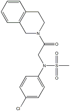 N-(4-chlorophenyl)-N-[2-(3,4-dihydro-2(1H)-isoquinolinyl)-2-oxoethyl]methanesulfonamide Struktur