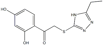 1-(2,4-dihydroxyphenyl)-2-[(5-ethyl-4H-1,2,4-triazol-3-yl)sulfanyl]ethanone Struktur