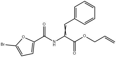 allyl 2-[(5-bromo-2-furoyl)amino]-3-phenylacrylate Struktur