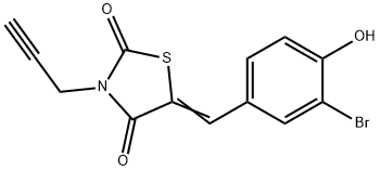 5-(3-bromo-4-hydroxybenzylidene)-3-(2-propynyl)-1,3-thiazolidine-2,4-dione Struktur