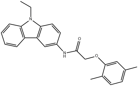 2-(2,5-dimethylphenoxy)-N-(9-ethyl-9H-carbazol-3-yl)acetamide Struktur