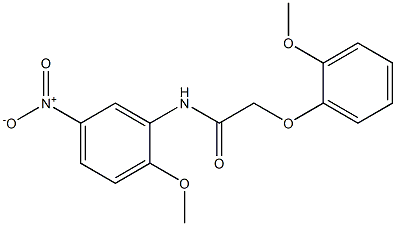 N-(2-methoxy-5-nitrophenyl)-2-(2-methoxyphenoxy)acetamide Struktur