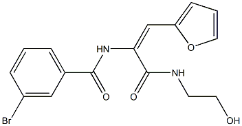 3-bromo-N-(2-(2-furyl)-1-{[(2-hydroxyethyl)amino]carbonyl}vinyl)benzamide Struktur