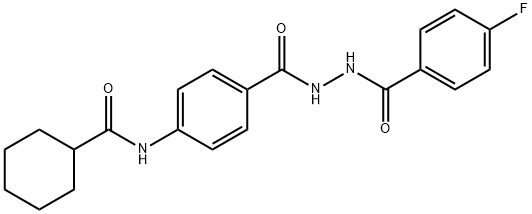 N-(4-{[2-(4-fluorobenzoyl)hydrazino]carbonyl}phenyl)cyclohexanecarboxamide Struktur