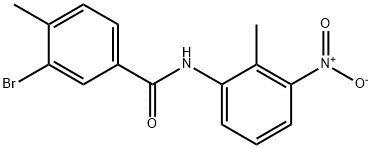 3-bromo-4-methyl-N-(2-methyl-3-nitrophenyl)benzamide Struktur