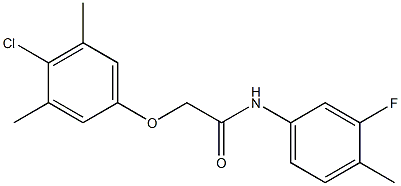 2-(4-chloro-3,5-dimethylphenoxy)-N-(3-fluoro-4-methylphenyl)acetamide Struktur