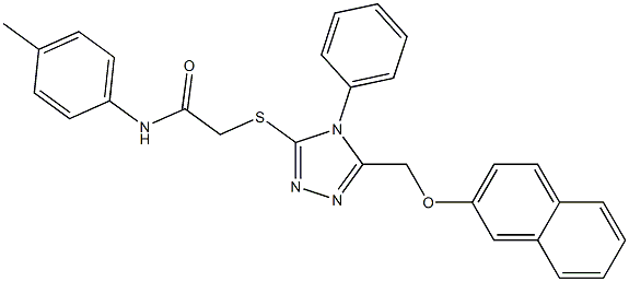 N-(4-methylphenyl)-2-({5-[(2-naphthyloxy)methyl]-4-phenyl-4H-1,2,4-triazol-3-yl}sulfanyl)acetamide Struktur