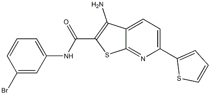 3-amino-N-(3-bromophenyl)-6-(2-thienyl)thieno[2,3-b]pyridine-2-carboxamide Struktur