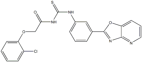 N-[(2-chlorophenoxy)acetyl]-N'-(3-[1,3]oxazolo[4,5-b]pyridin-2-ylphenyl)thiourea Struktur