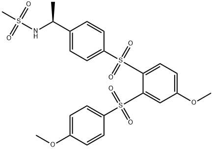 N-[(1S)-1-[4-[[4-Methoxy-2-[(4-methoxyphenyl)sulfonyl]phenyl]sulfonyl]phenyl]ethyl]methanesulfonamide Struktur