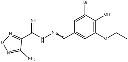 4-amino-N'-(3-bromo-5-ethoxy-4-hydroxybenzylidene)-1,2,5-oxadiazole-3-carbohydrazonamide Struktur