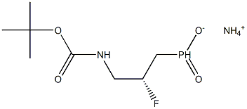 Carbamic acid, [(2R)-2-fluoro-3-(hydroxyphosphinyl)propyl]-, 1,1-dimethylethyl ester, monoammonium salt Struktur