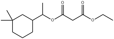 1-[1-(3,3-dimethylcyclohexyl)ethyl] 3-ethyl propanedioate Struktur