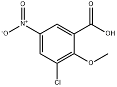 3-Chloro-2-methoxy-5-nitro-benzoic acid Struktur