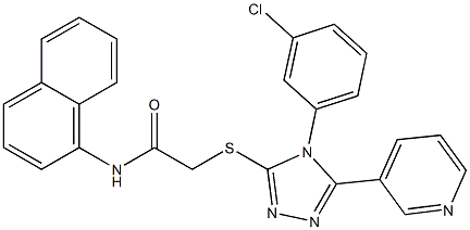 2-{[4-(3-chlorophenyl)-5-(3-pyridinyl)-4H-1,2,4-triazol-3-yl]sulfanyl}-N-(1-naphthyl)acetamide Struktur