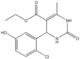 ethyl 4-(2-chloro-5-hydroxyphenyl)-6-methyl-2-oxo-1,2,3,4-tetrahydro-5-pyrimidinecarboxylate Struktur