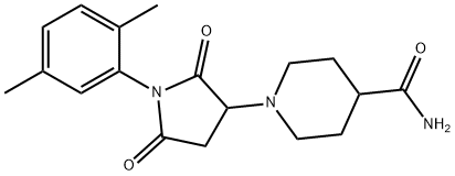 1-[1-(2,5-dimethylphenyl)-2,5-dioxopyrrolidin-3-yl]piperidine-4-carboxamide Struktur