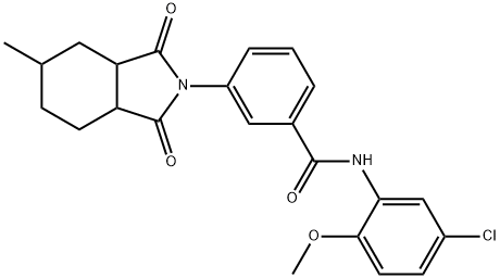 N-(5-chloro-2-methoxyphenyl)-3-(5-methyl-1,3-dioxooctahydro-2H-isoindol-2-yl)benzamide Struktur