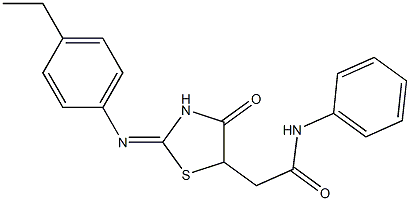 2-{2-[(4-ethylphenyl)imino]-4-oxo-1,3-thiazolidin-5-yl}-N-phenylacetamide Struktur