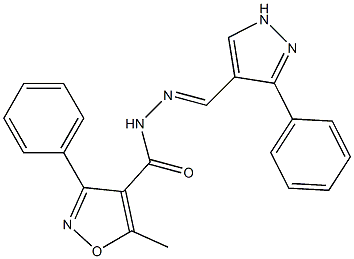 5-methyl-3-phenyl-N'-[(3-phenyl-1H-pyrazol-4-yl)methylene]-4-isoxazolecarbohydrazide Struktur