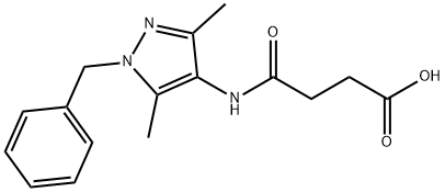 4-[(1-benzyl-3,5-dimethyl-1H-pyrazol-4-yl)amino]-4-oxobutanoic acid Struktur