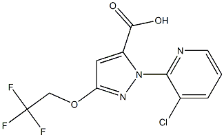 1-(3-chloropyridin-2-yl)-3-(2,2,2-trifluoroethoxy)-1H-pyrazole-5-carboxylic acid Struktur