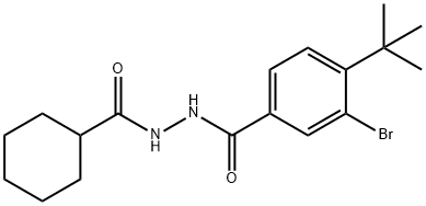 3-bromo-4-(tert-butyl)-N'-(cyclohexylcarbonyl)benzohydrazide Struktur