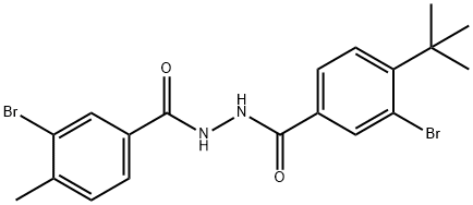 3-bromo-N'-(3-bromo-4-methylbenzoyl)-4-(tert-butyl)benzohydrazide Struktur