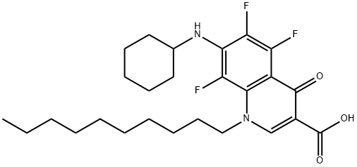 7-(cyclohexylamino)-1-decyl-5,6,8-trifluoro-4-oxo-1,4-dihydro-3-quinolinecarboxylic acid Struktur