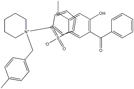 1-[(4-methylphenyl)methyl]-1-phenylpiperidin-1-ium 5-benzoyl-4-hydroxy-2-methoxybenzene-1-sulfonate Struktur