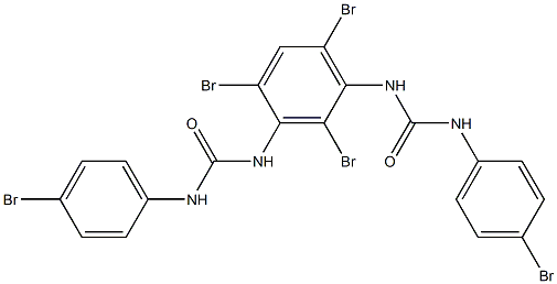 N-(4-bromophenyl)-N'-(2,4,6-tribromo-3-{[(4-bromoanilino)carbonyl]amino}phenyl)urea Struktur