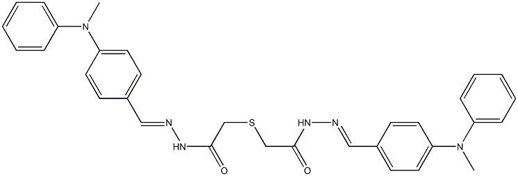 N'-[4-(methylanilino)benzylidene]-2-[(2-{2-[4-(methylanilino)benzylidene]hydrazino}-2-oxoethyl)sulfanyl]acetohydrazide Struktur