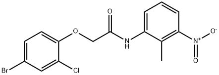 2-(4-bromo-2-chlorophenoxy)-N-(2-methyl-3-nitrophenyl)acetamide Struktur