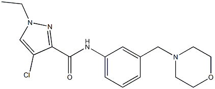 4-chloro-1-ethyl-N-[3-(4-morpholinylmethyl)phenyl]-1H-pyrazole-3-carboxamide Struktur