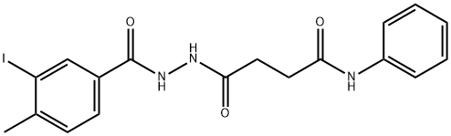 4-[2-(3-iodo-4-methylbenzoyl)hydrazino]-4-oxo-N-phenylbutanamide Struktur