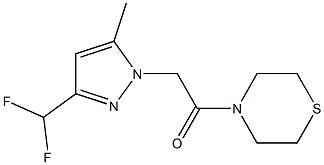 4-{[3-(difluoromethyl)-5-methyl-1H-pyrazol-1-yl]acetyl}thiomorpholine Struktur