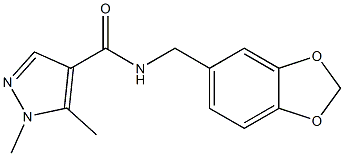 N-(1,3-benzodioxol-5-ylmethyl)-1,5-dimethyl-1H-pyrazole-4-carboxamide Struktur