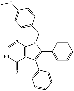 7-(4-methoxybenzyl)-5,6-diphenyl-7H-pyrrolo[2,3-d]pyrimidin-4-ol Struktur